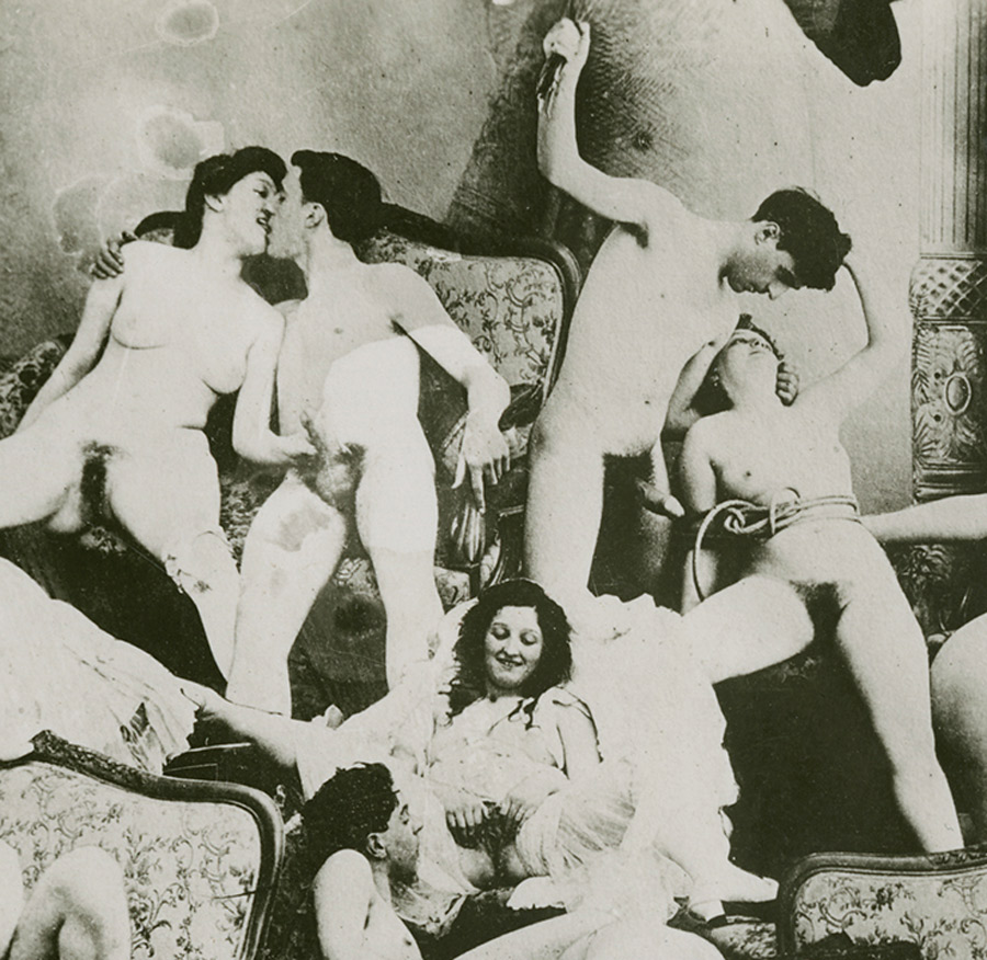 Unknown photographer. 'Photomontage of men and women engaged in sexual activity' 1895-1900 (detail)