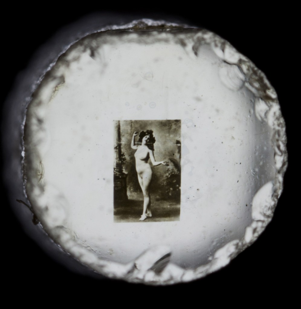 Unknown photographers. 'Stanhope lenses and holders' 19th or early 20th century from the exhibition 'Hold That Pose: Erotic Imagery in 19th Century Photography' at the Kinsey Institute, Bloomington, Indiana, January - September, 2015