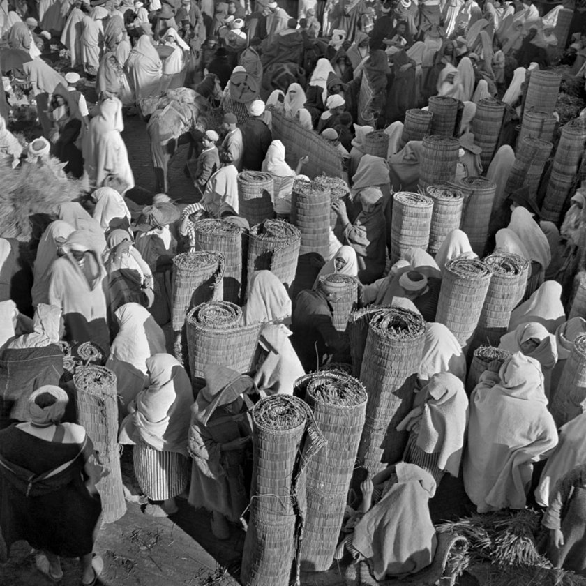 Nicolás Muller. 'Marché de nattes de paille' Tanger, Maroc, 1944