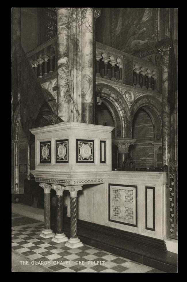 Raphael Tuck & Sons (British) 'The Guard's Chapel, The Pulpit' Nd