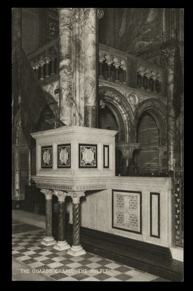 Raphael Tuck & Sons (British) 'The Guard's Chapel, The Pulpit' Nd