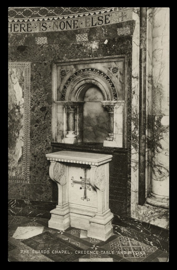 Raphael Tuck & Sons (British) 'The Guard's Chapel, Credence Table and Pissina' Nd