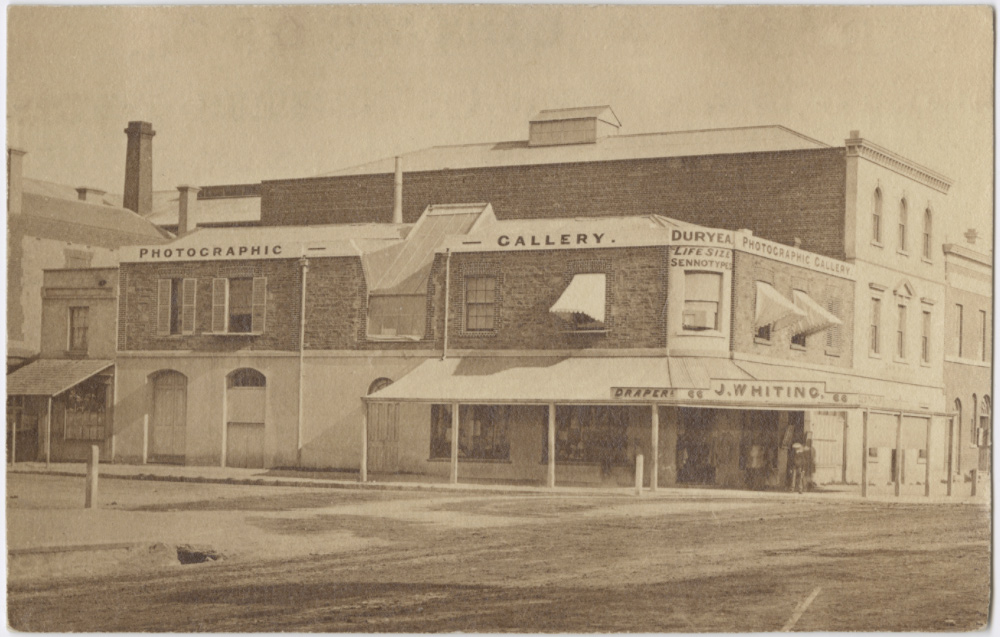 Unknown photographer. 'Duryea Gallery, Grenfell Street, Adelaide' c. 1865 Unknown photographer. 'Duryea Gallery, Grenfell Street, Adelaide' c. 1865
