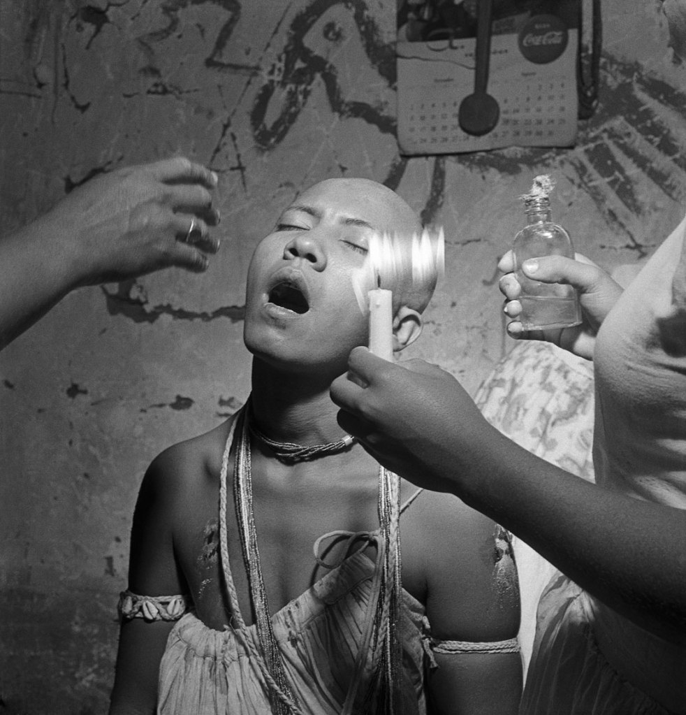 José Medeiros (Brazilian, 1921-1990) 'Novice during the initiation ritual of the holy daughters, Salvador' 1951