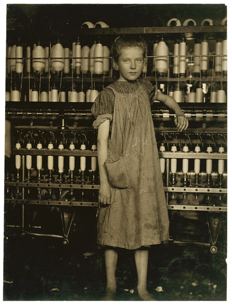 Lewis Hine (American, 1874-1940) 'An Anaemic Little Spinner in a New England Cotton Mill (North Pownal, Vermont)' 1910 Lewis Hine (American, 1874-1940) 'An Anaemic Little Spinner in a New England Cotton Mill (North Pownal, Vermont)' 1910