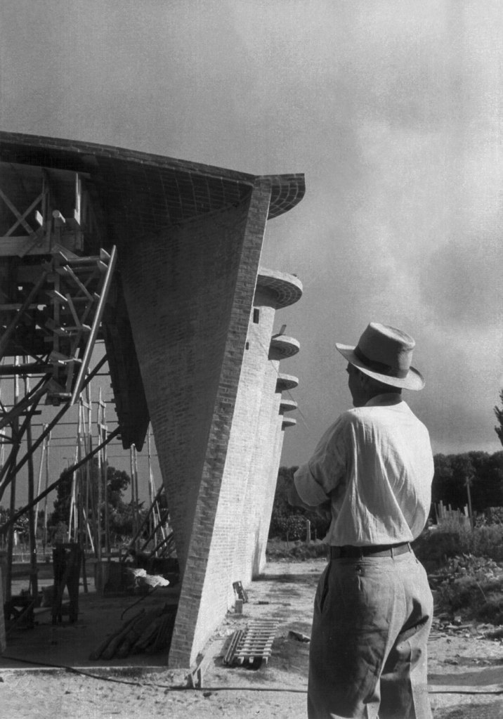 Marcelo Sassón. 'Eladio Dieste at Atlantida Church, Uruguay' c. 1959 Marcelo Sassón. 'Eladio Dieste at Atlantida Church, Uruguay' c. 1959