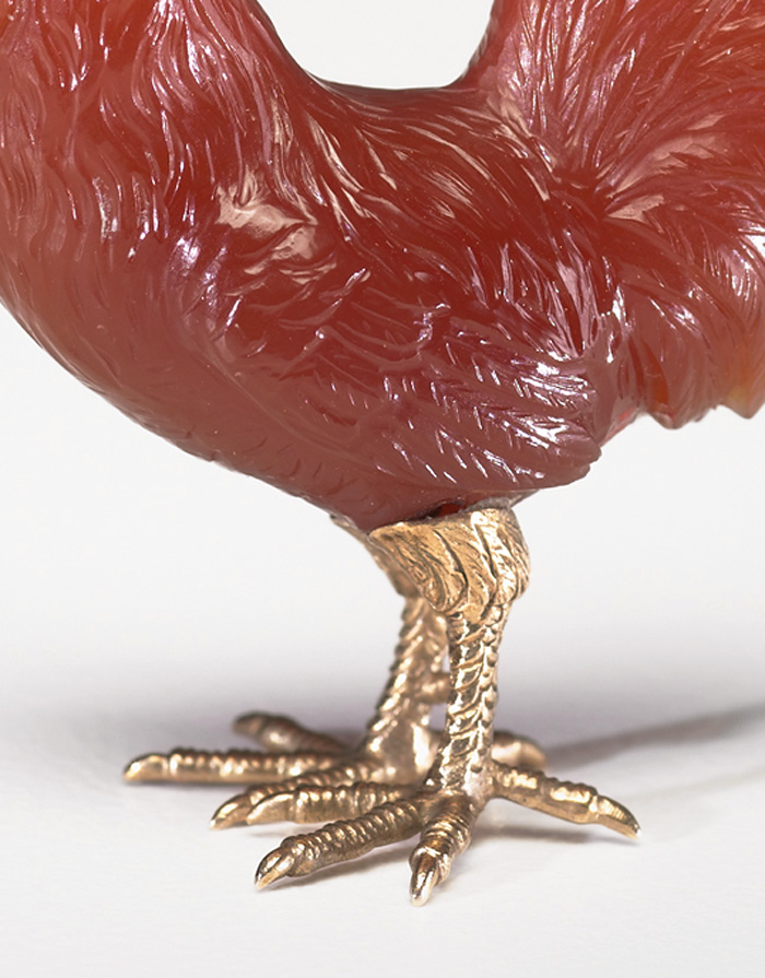 Peter Karl Fabergé (Russian, 1846-1920) 'Rooster' c. 1900 (detail) 