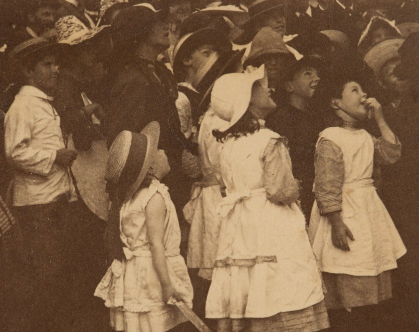 Arthur K. Syer (d. 1935) 'Children crowd around a ladder' (detail) c. 1880s - 1900