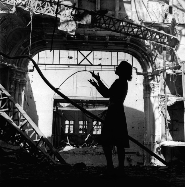 Lee Miller (American, 1907-1977) 'Irmgard Seefried, Opera Singer, Singing an Aria from Madame Butterfly, Vienna Opera House, Vienna, Austria' 1945