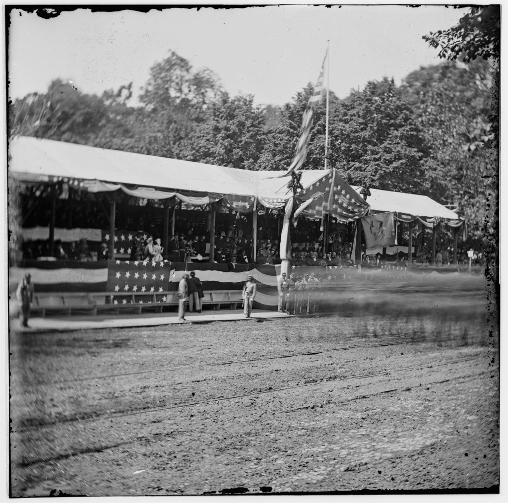 Mathew B. Brady (born Lake George, NY 1823 - died New York City 1896) 'Untitled [Presidential reviewing stand, Washington, D.C., May, 1865]' 1865