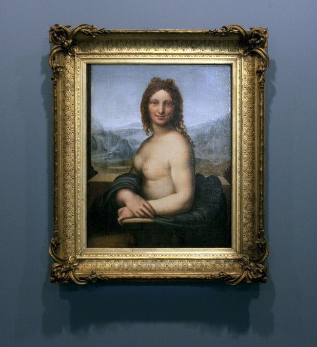 Leonardo da Vinci (school of) 'Female nude (Donna Nuda)' Early 16th century (installation view)