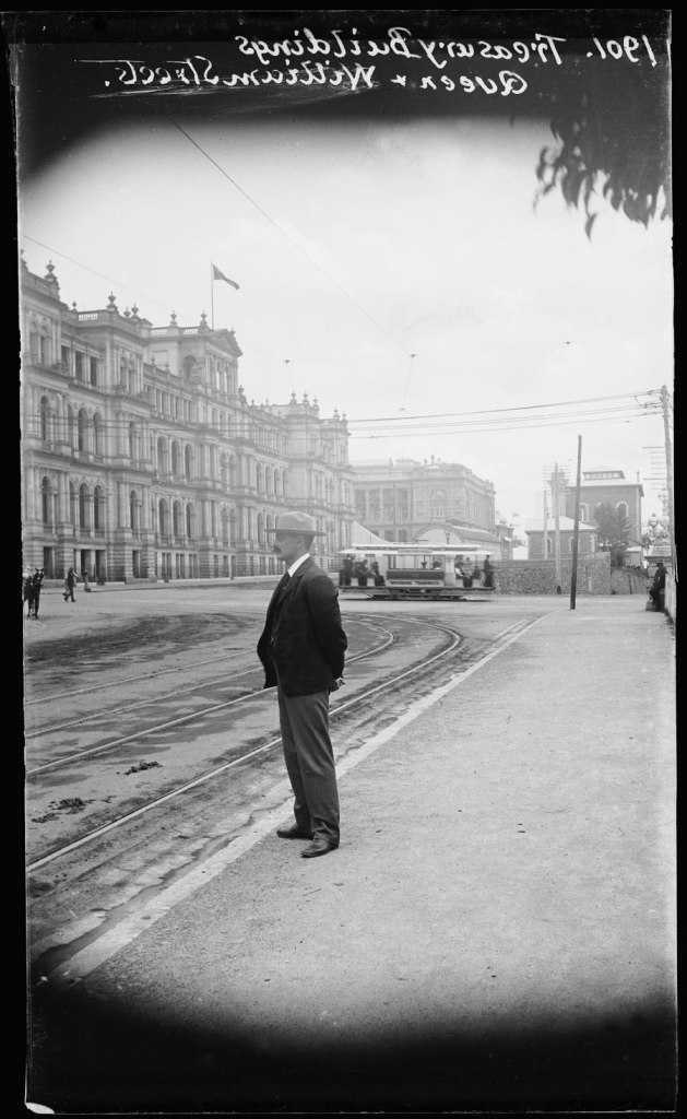 Alfred Elliott (Australian, 1870-1954) 'Treasury Building, Queen and William Street' 1901