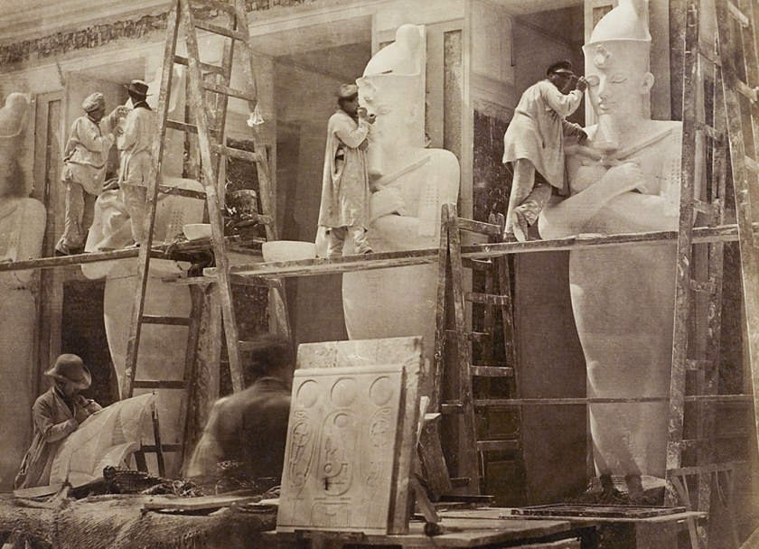 Philip Henry Delamotte (British, 1821-1889) 'Setting up the Colossi of Rameses the Great' 1854