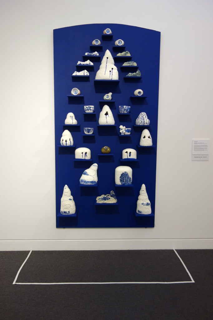 Robyn Phelan (Australian, b. 1965) 'Porcelain wall – ode to an obsession' 2010-2015 (installation view)