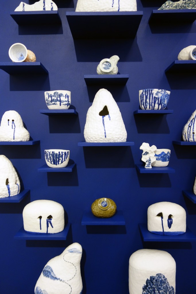 Robyn Phelan (Australian, b. 1965) 'Porcelain wall – ode to an obsession' 2010-15 (installation view detail)