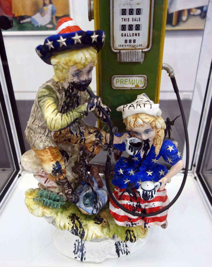 Penny Byrne (Australian, b. 1965) '‘Let’s forget about global warming’ said Alice ‘and have a cup of tea instead!’' 2010 (installation view detail)