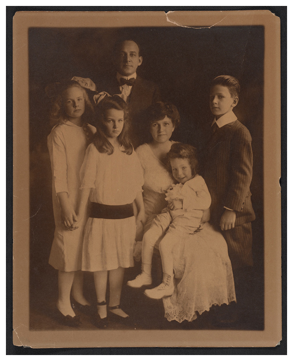 Unidentified photographer. 'The Cornell family' c. 1915 from the exhibition 'Joseph Cornell: Wanderlust' at the Royal Academy of Arts, London, July - Sept, 2015