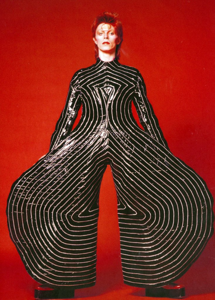 Kansai Yamamoto (Japanese, 1944-2020) (designer) Masayoshi Sukita (Japanese, b. 1938) (photographer) 'Striped bodysuit for the Aladdin Sane tour' 1973
