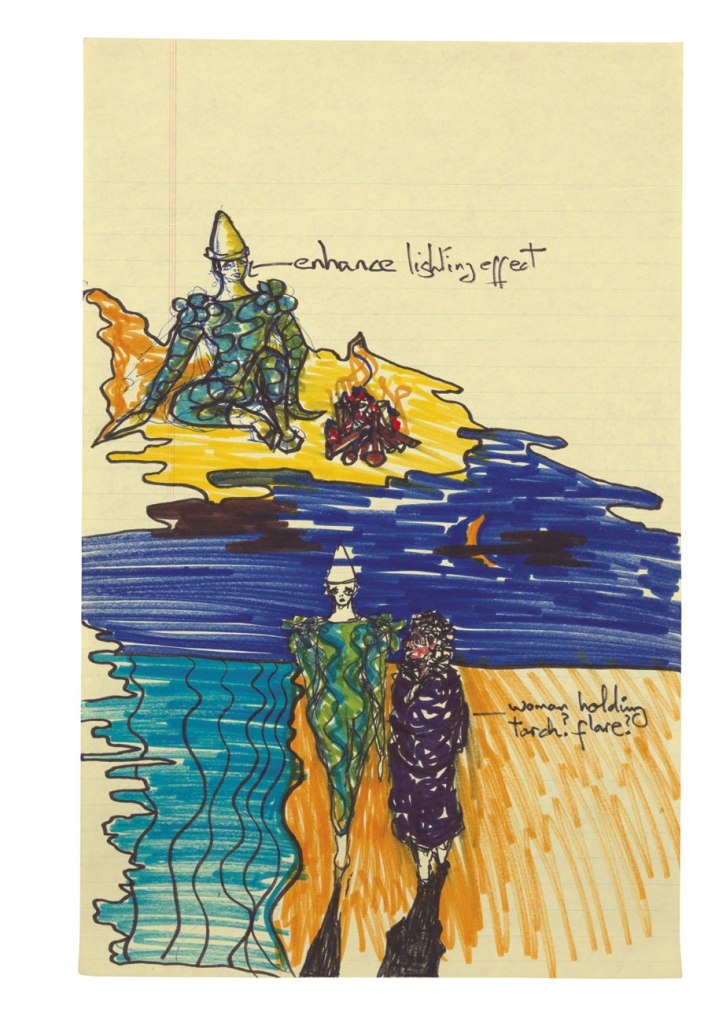 'Original storyboards by David Bowie for the 'Ashes to Ashes' video' 1980