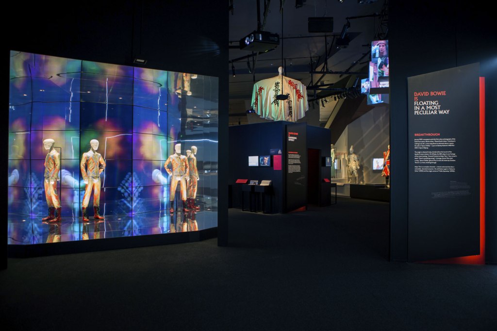 Installation photographs of the exhibition David Bowie is at the Australian Centre for the Moving Image, Melbourne