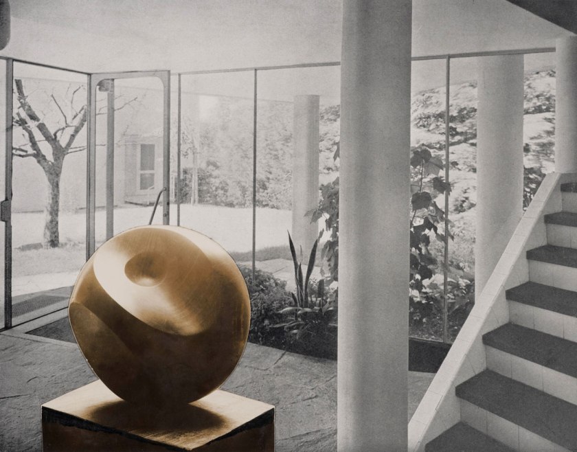 Barbara Hepworth (British, 1903-1975) 'Photo-collage with Helicoids in Sphere in the entrance hall of flats designed by Alfred and Emil Roth and Marcel Breuer at Doldertal, Zurich' 1939