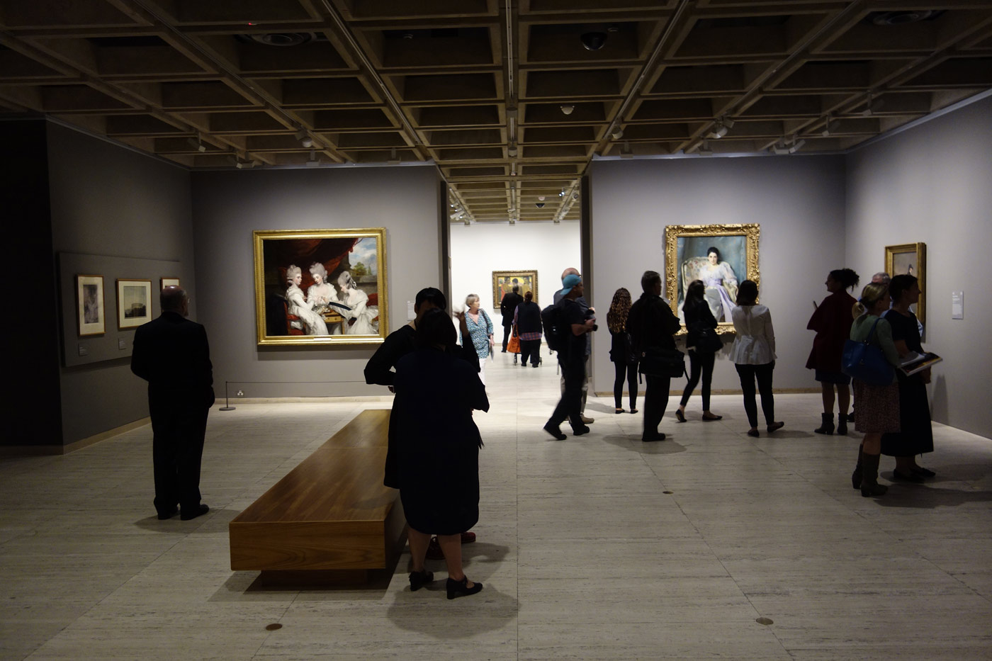 Installation view of the exhibition 'The Greats: Masterpieces from the National Galleries of Scotland' at the Art Gallery of New South Wales, Sydney with at left, Sir Joshua Reynolds' 'The Ladies Waldegrave' (1780-1781) and at right, John Singer Sargent's 'Lady Agnew of Lochnaw' (1892) Installation view of the exhibition 'The Greats: Masterpieces from the National Galleries of Scotland' at the Art Gallery of New South Wales, Sydney with at left, Sir Joshua Reynolds' 'The Ladies Waldegrave' (1780-1781) and at right, John Singer Sargent's 'Lady Agnew of Lochnaw' (1892)