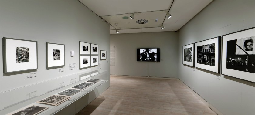 Installation view of the Invasion section of the exhibition 'Josef Koudelka: Uncertain Nationality' at Fundación MAPFRE, Madrid