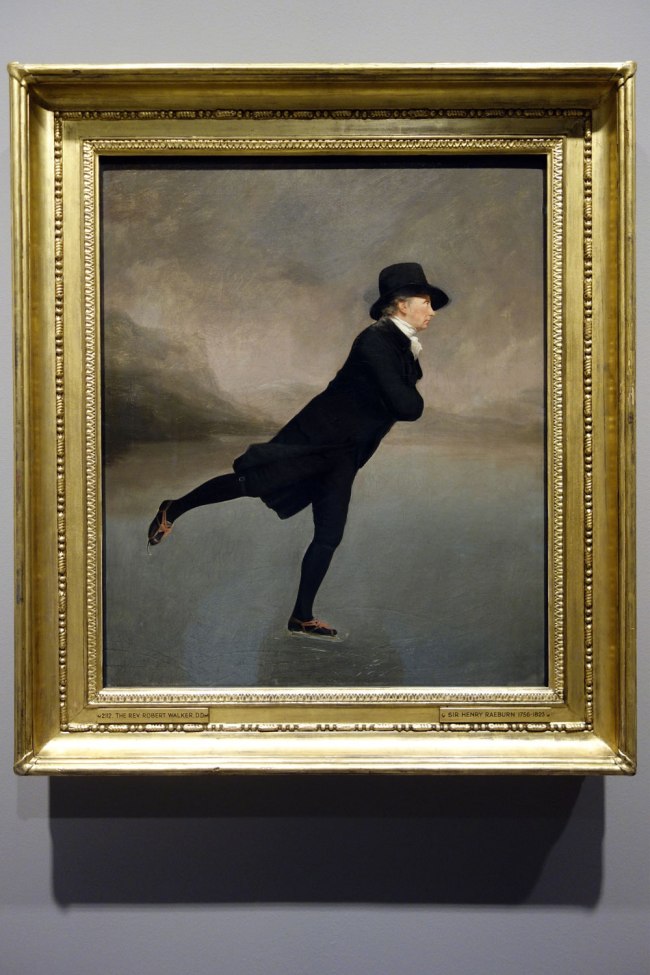 Sir Henry Raeburn (Scotland, 1756-1823) 'The Reverend Robert Walker skating on Duddingston Loch' c. 1795 (installation view)