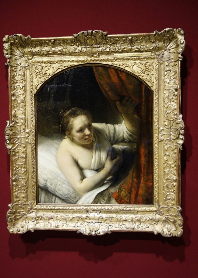 Rembrandt van Rijn (The Netherlands, 1606-1669) 'A woman in bed' 164(7?) (installation view)