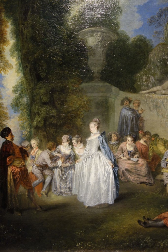 Jean-Antoine Watteau (France, 1684-1721) 'Fêtes vénitiennes (Venetian pleasures)' 1718-1719 (installation view detail)