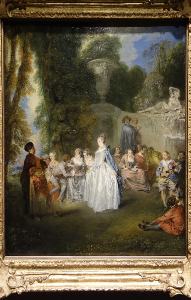 Jean-Antoine Watteau (France, 1684-1721) 'Fêtes vénitiennes (Venetian pleasures)' 1718-1719 (installation view detail)