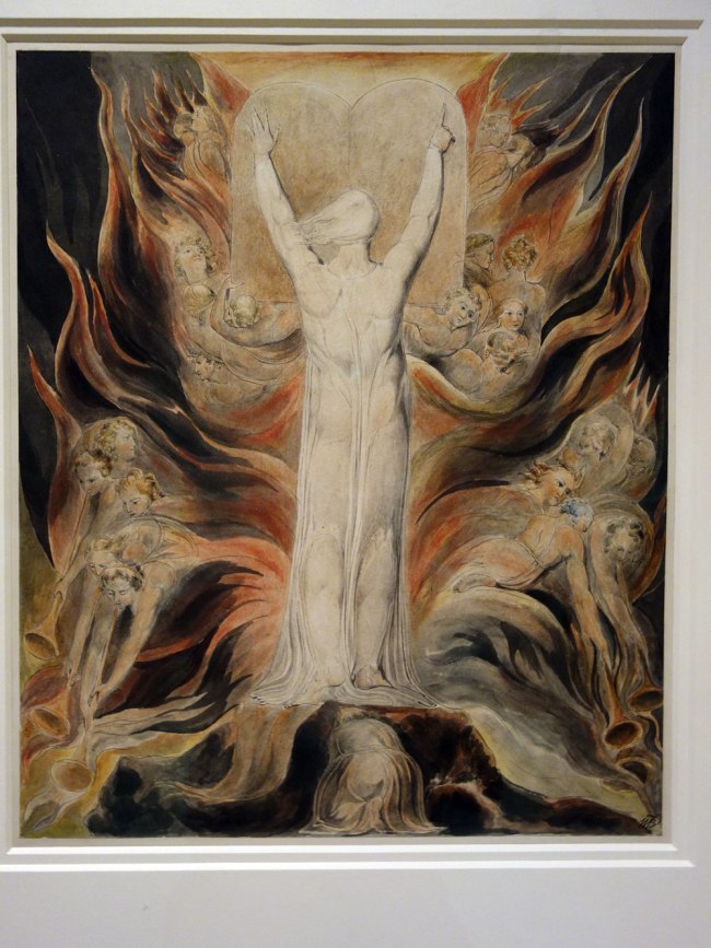 William Blake (England, 1757-1827) 'God writing upon the tables of the Covenant' c. 1805 (installation view)
