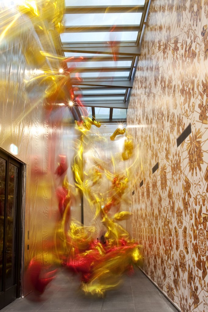 Passageway between second and third rooms at the exhibition 'Andy Warhol | Ai Weiwei' at the National Gallery of Victoria, Melbourne Passageway between second and third rooms at the exhibition 'Andy Warhol | Ai Weiwei' at the National Gallery of Victoria, Melbourne