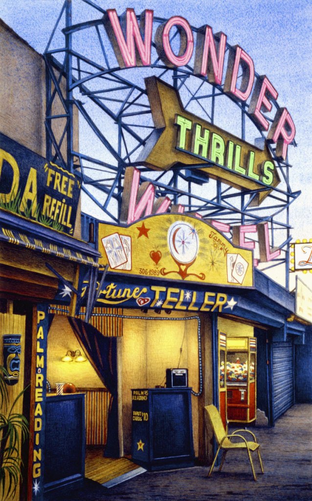 Frederick Brosen (American, b. 1954) 'Fortune Teller, Jones Walk, Coney Island' 2008
