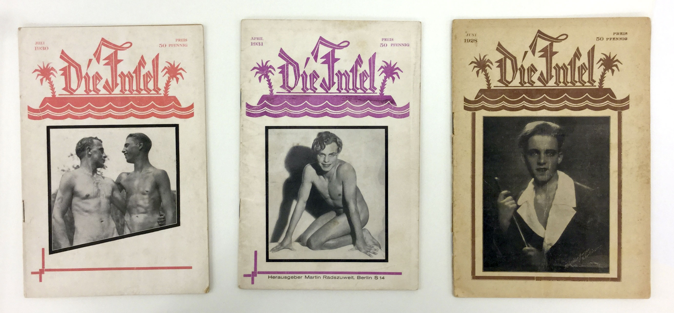 'Die Insel' (The Island), L-R: June 1928, July 1930, April 1931 'Die Insel' (The Island), L-R: June 1928, July 1930, April 1931