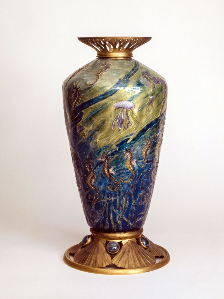 Eugène Feuillâtre (French, 1870-1916) 'Vase "La Mer"' c. 1900