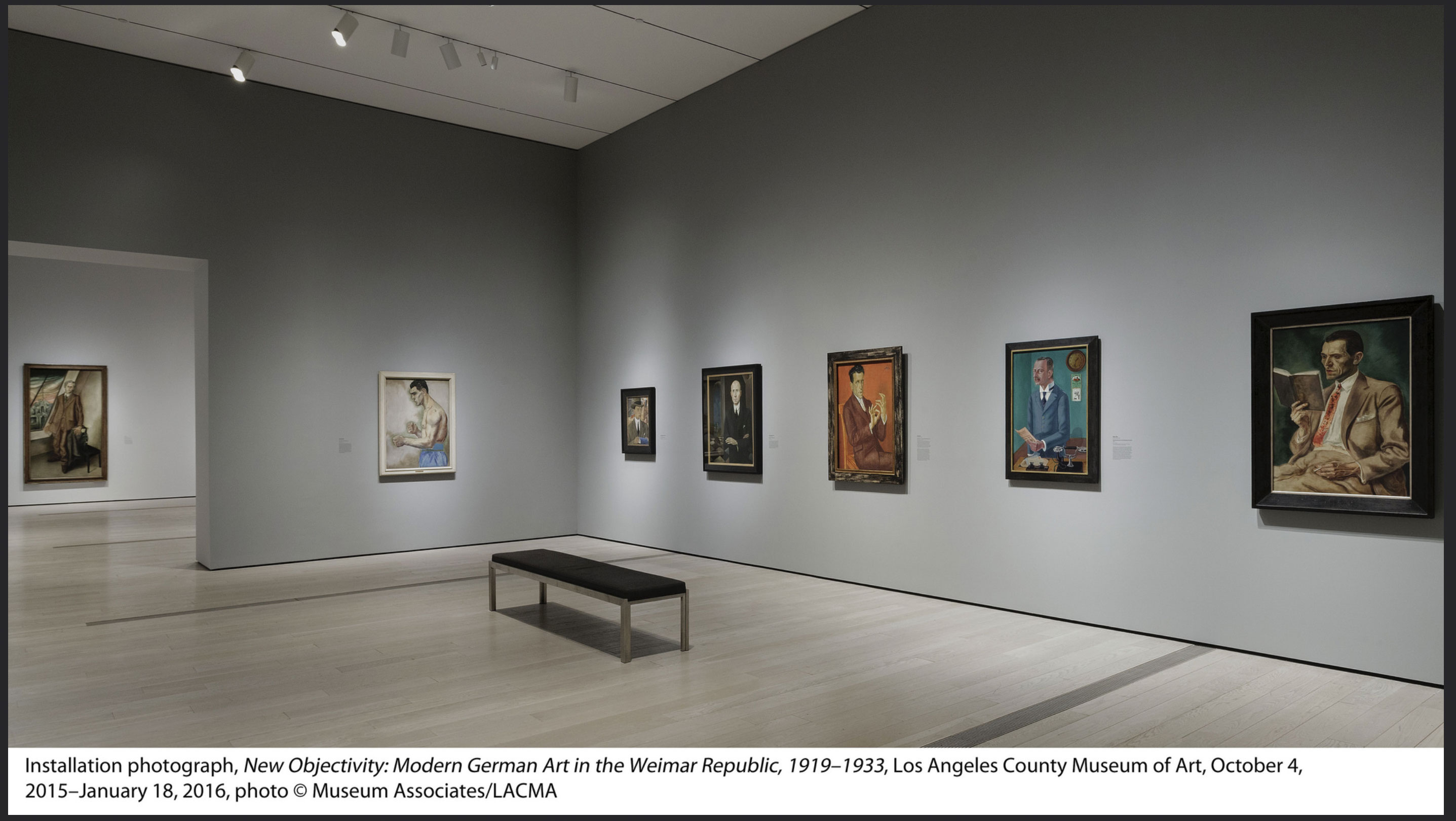 Installation view of the exhibition 'New Objectivity: Modern German Art in the Weimar Republic, 1919-1933' at LACMA Installation view of the exhibition 'New Objectivity: Modern German Art in the Weimar Republic, 1919-1933' at LACMA