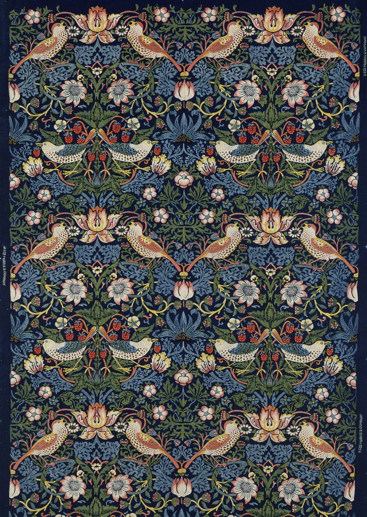 William Morris (British, 1834-1896) 'Decoration fabric Strawberry Thief' London, 1883