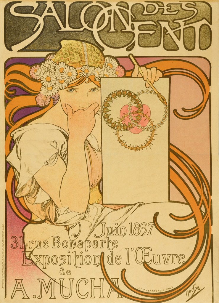 Alfons Mucha (Czech, 1860-1939) 'Salon des Cent' Exhibition, Paris, 1897