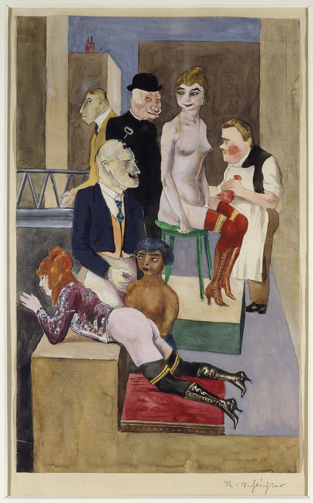 Rudolf Schlichter (German, 1890-1955) 'Meeting of Fetishists and Maniacal Flagellants' (Zusammenkunft von Fetischisten und manischen Flagellanten), c. 1921 Rudolf Schlichter (German, 1890-1955) 'Meeting of Fetishists and Maniacal Flagellants' (Zusammenkunft von Fetischisten und manischen Flagellanten), c. 1921