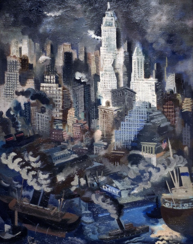 George Grosz (German, 1893-1959) 'Lower Manhattan' c. 1934