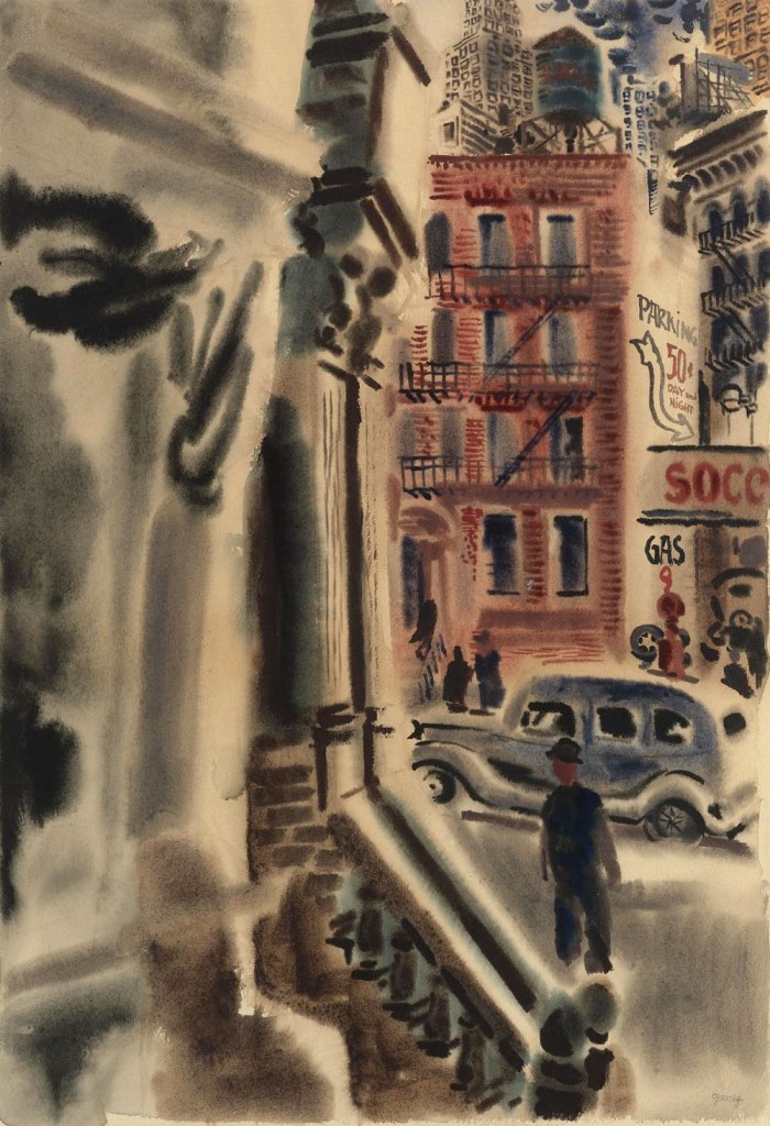 George Grosz (German, 1893-1959) 'New York street scene' Nd