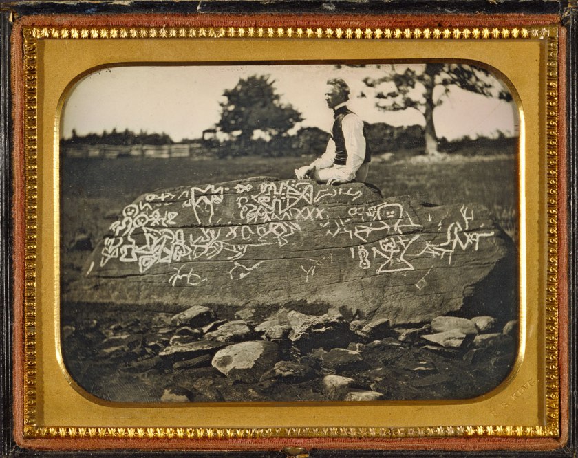 Horatio B. King (American, 1820-1889) 'Seth Eastman at Dighton Rock, July 7, 1853' 1853