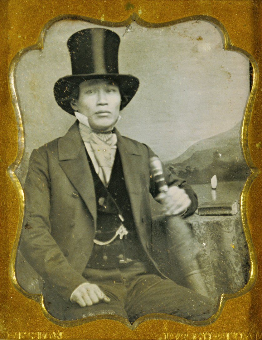James P. Weston (American, active South America about 1849 and New York 1851-1852 and 1855 -1857) '[Portrait of an Asian Man in Top Hat]' c. 1856