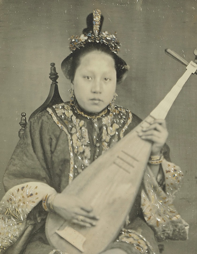 Unknown maker (American) '[Chinese Woman with a Mandolin]' 1860 (detail)