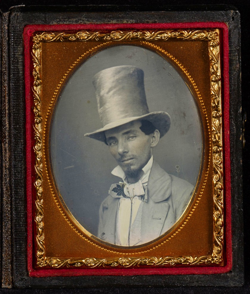 Unknown maker (American) 'Portrait of a Young Man in a Top Hat' c. 1850s