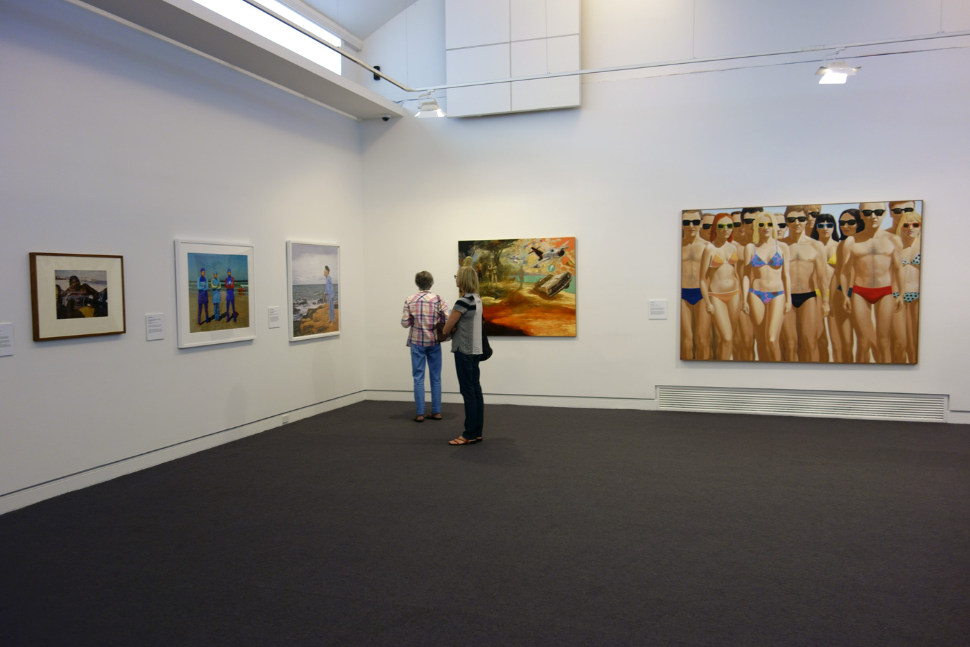 Installation view of the exhibition 'On the beach' at the Mornington Peninsula Regional Art Gallery showing at second left, Anne Zahalka's 'The girls #2, Cronulla Beach' (2007); at left on the far wall John Anderson's 'Abundance' (2015) followed by John Hopkins 'The crowd'Â (1970) Installation view of the exhibition 'On the beach' at the Mornington Peninsula Regional Art Gallery showing at second left, Anne Zahalka's 'The girls #2, Cronulla Beach' (2007); at left on the far wall John Anderson's 'Abundance' (2015) followed by John Hopkins 'The crowd'Â (1970)
