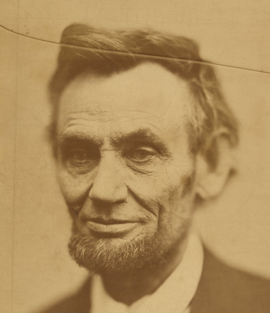 Alexander Gardner (American born Scotland, 1821-1882) 'Abraham Lincoln' 1865 (detail)