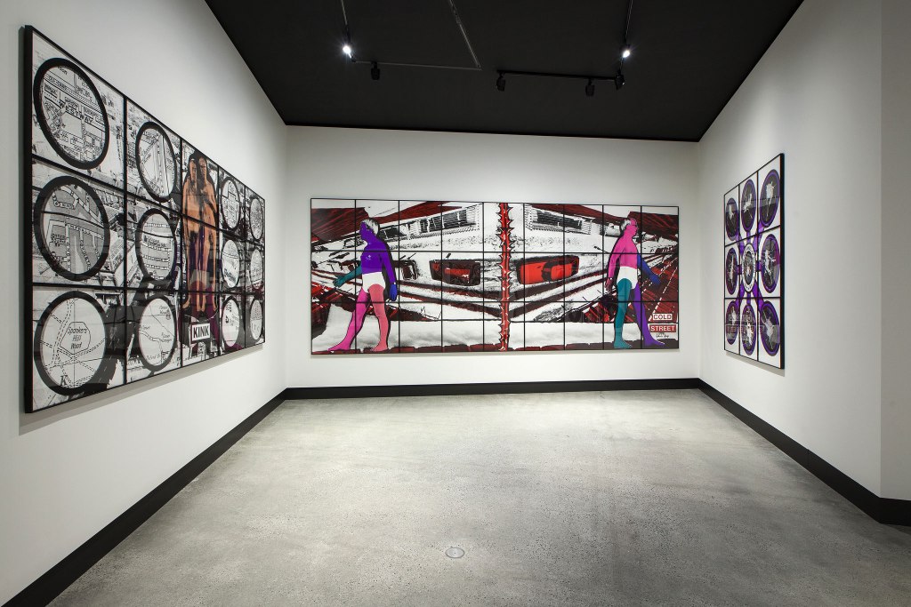 Installation view of the exhibition ‘Gilbert & George: The Art Exhibition’ at the Museum of Old and New Art, Hobart