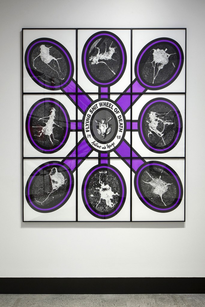 Installation view of the exhibition ‘Gilbert & George: The Art Exhibition’ at the Museum of Old and New Art, Hobart